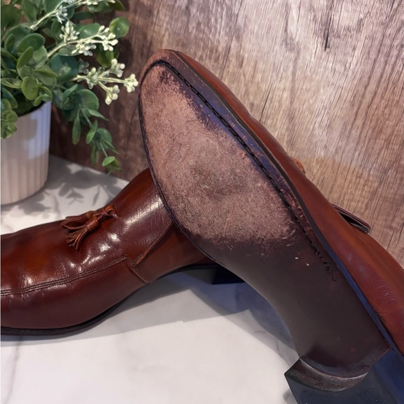 Florsheim Brown Leather Tassel Loafers main image 9